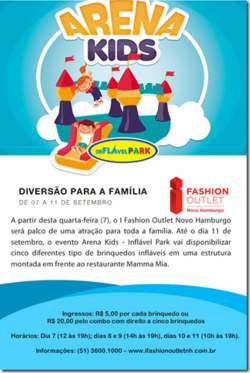 Arena Kids no Fashion Outlet 